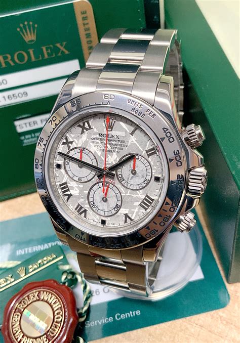 rolex daytona white gold|daytona white gold meteorite dial.